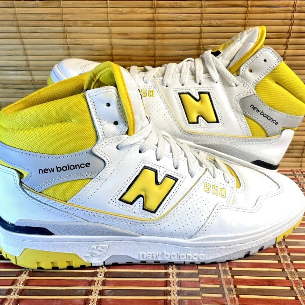 NEW BALANCE 650R Honeycomb Men’s Size 11 White Yellow High Top Sneakers